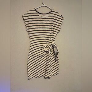 Chic Striped Anthropologie Mini Dress With Tie Detail